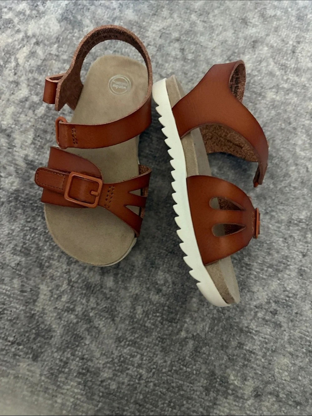 wonder nation Brown Kids Buckle Strappy Sandals
